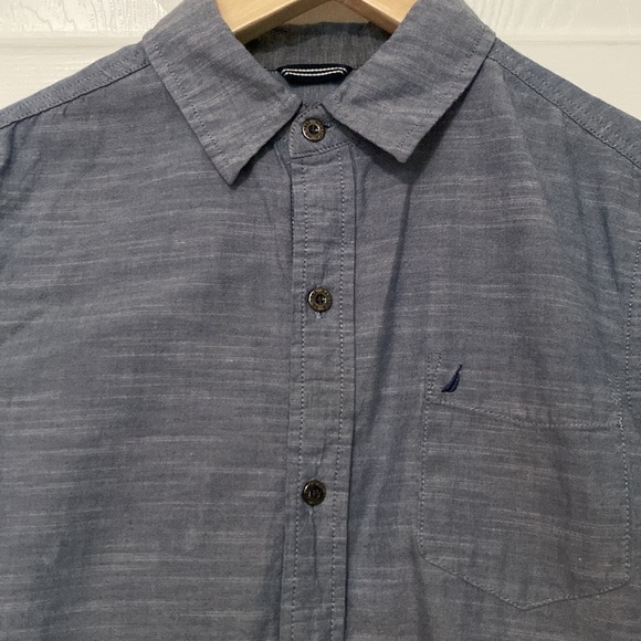 Nautica Boys  Casual Blue Button Down Shirt - Picture 2 of 3